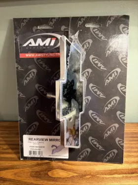 Ft55-ft57 Ami 85557p Bowtie Rear View Mirror Polished. Chevy 8 Inch