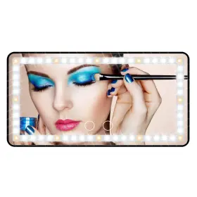 Zde-56 Antetek Car Sun Visor Vanity Mirror Makeup With 3 Light Modes And 60 Leds Rechar