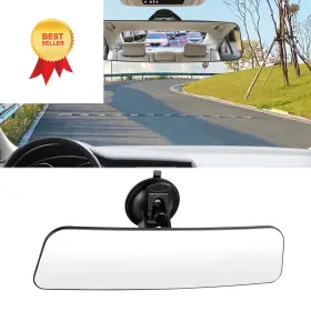 Qp6109 Asubha Auto Inside Rearview Mirror With Suction 11.8x2.76 Inches Cup/white