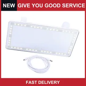 Automall Tech 726215625431 Universal Car Visor Makeup Mirror Set With 3 Type Led Lights White Pack Of 1