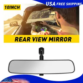 Am-28741136 Auxito Universal Inner Inside Interior Rearview Rear View Mirror With Adhesive Kit 10 Inch