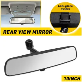 Hsj-10in Auxito 10 Inch View Rear Interior Mirror Black On Car Replacement Day Night Universal
