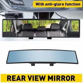 Hsj-270mm-b Auxito Durable Universal 270mm Convex Wide Interior Clip On Rear View Blue Tint Mirror