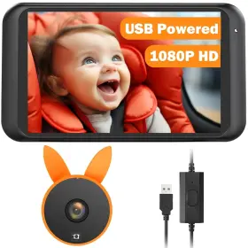 Us-bv2-orange Babyvue Usb Baby Car Camera Plug-play 4.5 Inch 1080p Easy Setup Backseat Orange