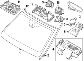 51-16-5-b79-bb1 Bmw Genuine Interior Rear View Mirror