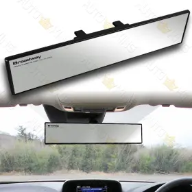 3-mc-015-cl Broadway 400mm Wide Flat Interior Clip On Rear View Clear Mirror Universal