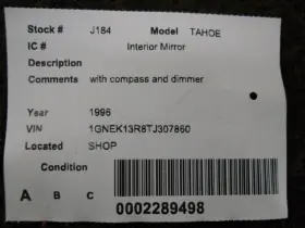 267.gm8b96 Chevrolet Truck Tahoe 1996 Interior Rear View Mirror 239943