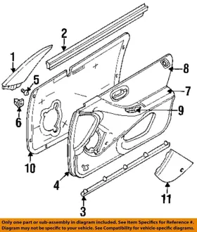 4630402 Chrysler 6598 Oem 95-00 Breeze Front Door Interior Trim Mirror Filler
