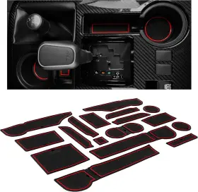 5th4runnertoyota27red Cupholderhero 810030991298 Fits Toyota 4runner 2010-2023 2 Row Seating For 5 Red Trim