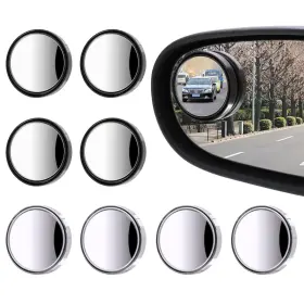 Mdj001 Df Dualferv 8 Pcs Blind Spot Mirrors For Car 1.97 Round Hd Convex Inches Grey