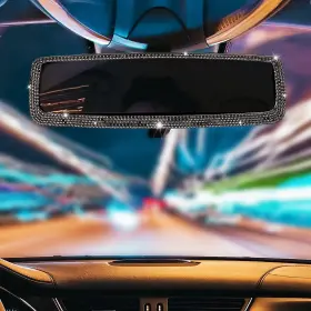 Es5059 Ettonsun Black Bling Rhinestone Car Interior Rear View Mirror Clip On Rearview