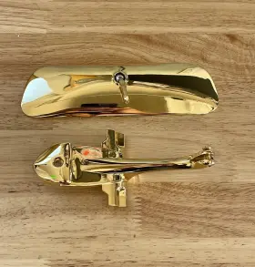 61c-17690-h Fargo 1965-1966 Hardtop Impala 24k Gold Plated Rear View Mirror And Bracket