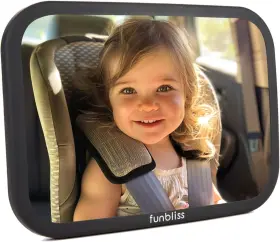 Fb1001 Funbliss Baby Car Mirror Safely Monitor Infant Child In Rear X-large Black