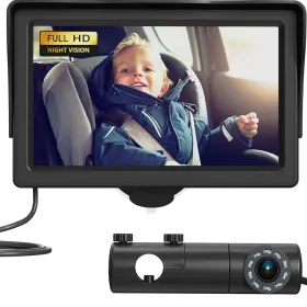 Yb402 Grownsy Baby Car Camera Hd Display Mirror With Night Black-car Seat