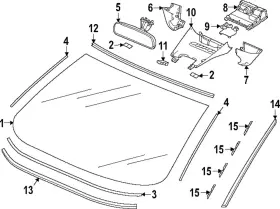 76400-30a-a11 Honda Genuine Interior Rear View Mirror