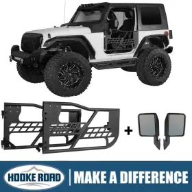Mmr.10016 Hooke Road Bxg.2016a Hook Tubular Half Doors And Rear View Mirrors For Jeep Wrangler Jk 07-18 2dr