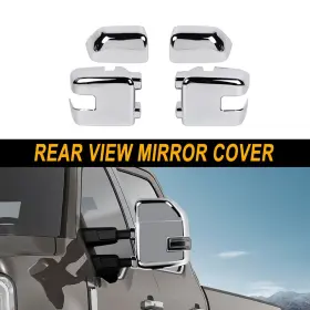 Cca2025121208 Hthe Chrome Full Rear View Mirror Panel Cover Cap Guard Kit For Ford F250-f550 17-23