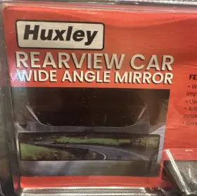 260-5019 Huxley Wide Angle Rearview Mirror Universal Clip Over Fit 12 Inch X 2 Expanded View