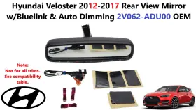 2v062-adu00 Hyundai Veloster 2012-17 Rear View Mirror With Bluelink And Auto Dimming