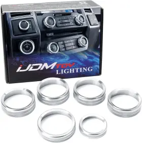 Aa3597-silver Ijdmtoy 6pc Sports Silver Aluminum Air Conditioner Stereo Volume/tune