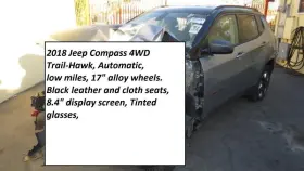 267-10122 Jeep/plymouth Truck Rear View Mirror Manual Dimming With Telematics Fits 17-23 Compass 120950