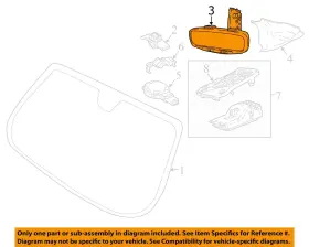 5xr29dx9ae Jeep/plymouth Truck Rear View Mirror Manual Dimming With Telematics Fits 17-21 Compass 2168512