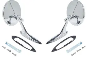 90342k Jegs Side View Mirror Set 1963-1965 Chevy Cars With Bowtie Logos