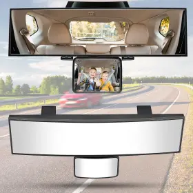 A1909-01303-bk Joytutus Car Rear View Mirror With Baby Universal 11 Inch Panoramic Co