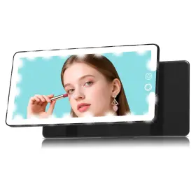 Mi-770 Junyaoxuan Black Car Visor Vanity Mirror With Light Rechargeable Dimmable Touch Led