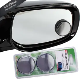 Kewayo 707421289815 2 Pack Automotive Blind Spot Mirrors Small Round Convex 50mm Black