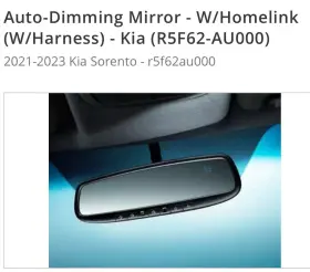 R5f62-au000 Kia New Oem 2021-2023 Sorento Auto Dimming Rear View Mirror With Hl5