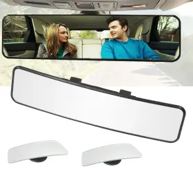 Kb2023427 Kitbest Rear View Mirror Universal 11.4 Inch Interior Clip On Panoramic Rearview Mir