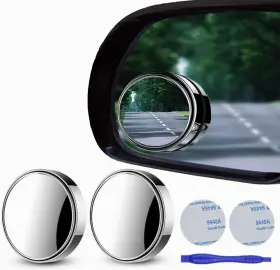 Marlbston 747839023540 2 Pcs Blind Spot Mirrors Inch Round Hd Glass Convex 360 Wide Silver