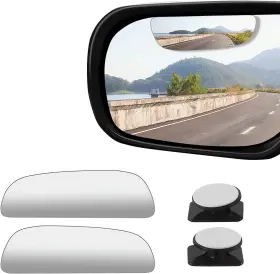 Marlbston 785768192234 2 Pcs Blind Spot Mirrors Hd Glass Convex 360 Wide Angle 3.74 Inch Silver