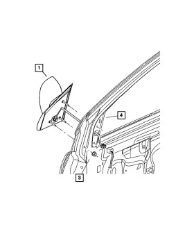 55078074ak Mopar Genuine Outside Rear-view Mirror Right