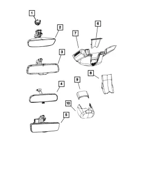 68448639ab Mopar Genuine Inside Rear View Mirror
