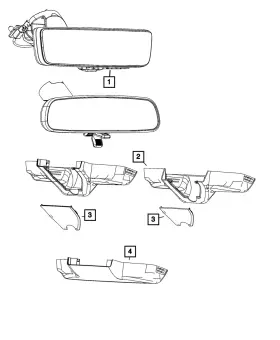 7kj85jxwaa Mopar Genuine Inside Rear View Mirror