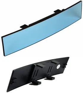 Moyishi 723044441706 Universal Fit Jdm 300mm 12 Inch Wide Anti-glare Blue Tint Curve Convex Clip On Re