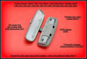 M0011 Oem Toyota 90-04 Tacoma Pickup Gray Interior Rear View Mirror Dual Map Light