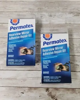09102-2 Permatex Rearview Mirror Adhesive Repair Kit Lot Of 2 Permanent Bond 09102
