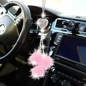 Piburth 711544775829 Bling Car Interior Accessories For Women Girls Mirror Hanging Ornament Love