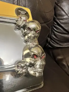 Ip122wk Pilot Skulls - Red Eyes Custom Chrome Universal Interior Rearview Mirror 11.5in