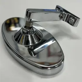Hr8430 Pirate Mfg Oval Chrome Rearview Mirror 5 3/16 Inch X 2 9/16 For Hot Rods And Street