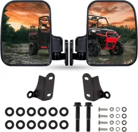 Rm-098 Ransoto Utv Ranger 1000 Xp Rear View Side Mirror Compatible With Polaris Black
