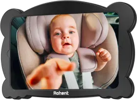 Rx11-u Rohent Baby Car Mirror For Carseat Adjustable Shatterproof Seat Black