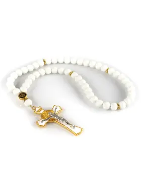 Rudell 975484806522 Car Rosary For Rearview Vehicle Mirror Beads Catholic Women White