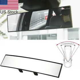 7113 Ry Auto 1pc 11.8 Inch Wide Curve Clip On Interior Angle Rear View Clear Mirror Extender