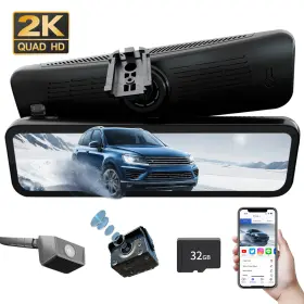Pm-h6 Sinjet Interior Rear View Mirror Inside Rearview Front And Dual Dash Camera 9.66ftft