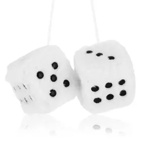 567460 Telooco Fuzzy Plush Dice For Car Mirror 2.36 Inch Pair Of Retro Square Decoration Wi
