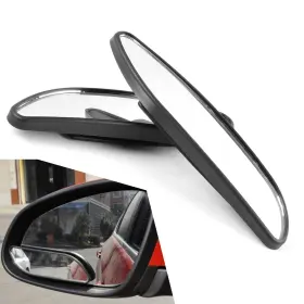 Tesdcj2030bl-1pc Tesnaao 1 Pc Car Convex Rear View Blind Spot Mirror Abs Frame Hd Glass Auxi